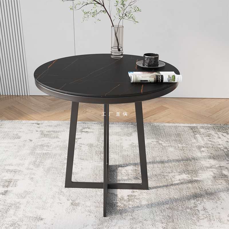 Wholesale light luxury American casual coffee table round table small apartment rock plate dining table negotiation table reception combination balcony