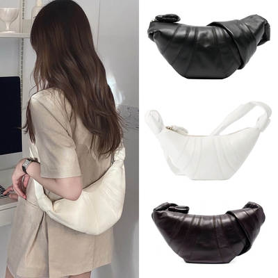 Le's Cowhide Cattle Bag French Vintage Niche Dumpling Bag Ode Bag Shoulder Crossbody Women's Bag French Stick Bag