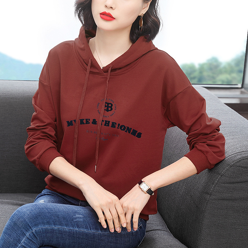 Autumn 2022 New Long-sleeved Hooded Pullover Sweater Women's Loose Stylish Middle-aged Mother Casual All-match Top Autumn 2022 New Long-sleeved Hooded Pullover Sweater Women's Loose Stylish Middle-aged Mother Casual All-match Top