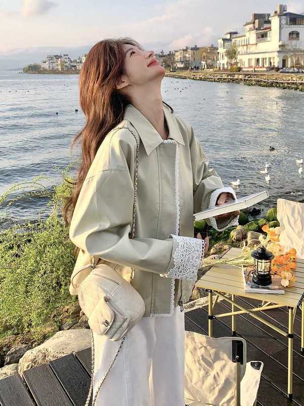 韩版翻领外套女春秋短款小个子2025新款宽松休闲简约正肩夹克上衣|undefined
