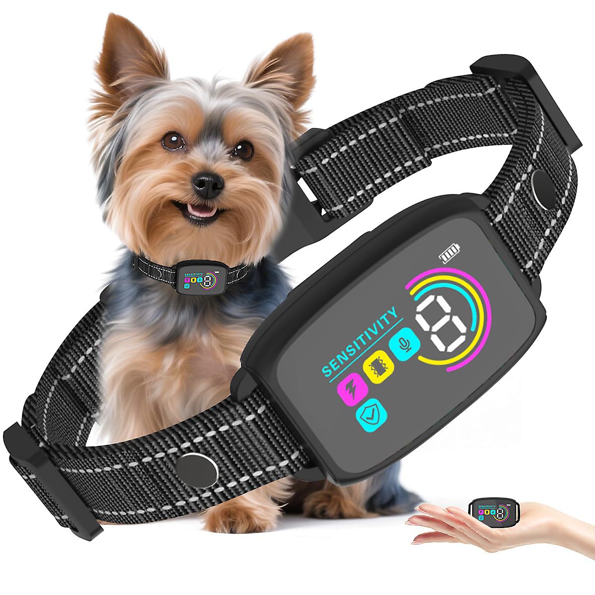 Pet Automatic Anti-Barking Device, Smart Anti-Barking Electronic Collar, Anti-Disturbance, Waterproof Pet Anti-Barking Collar for Large, Medium and Small Dogs