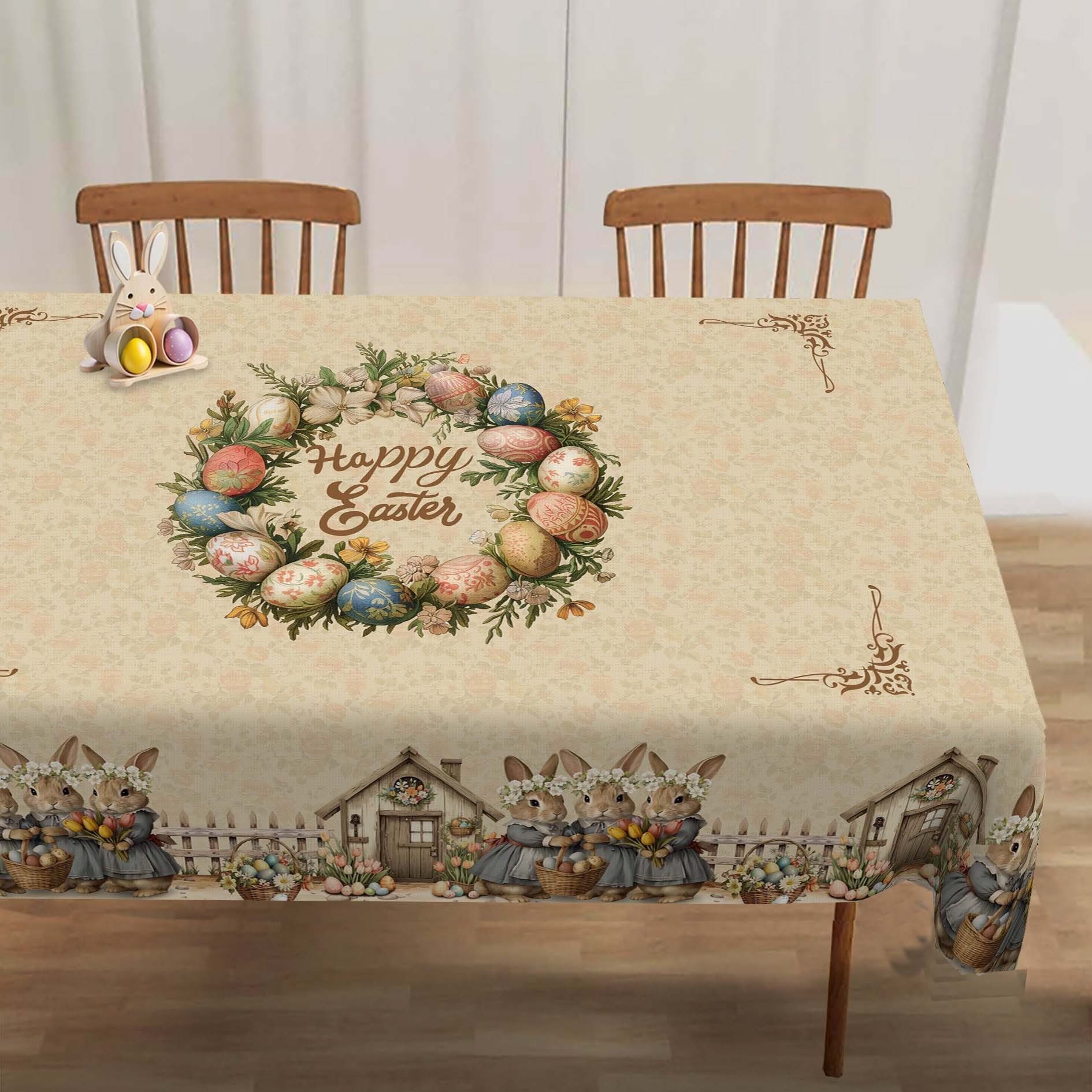 new Easter Egg Festive Tablecloth For Home Dining Table Dustproof Holiday Decoration_voghion.com