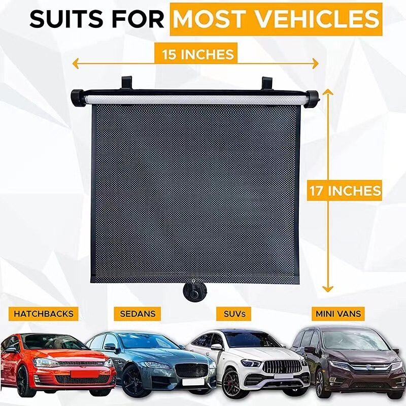 Sunshade retractable glass side shutter roller shutter perforated sunshade suction cup sunshade for car