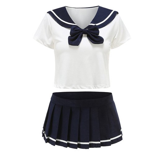Lingerie for Women: Cute and Sexy Student Costume with Pleated Skirt, Small Bust Mini Skirt, Role-Playing Passionate Uniform Set