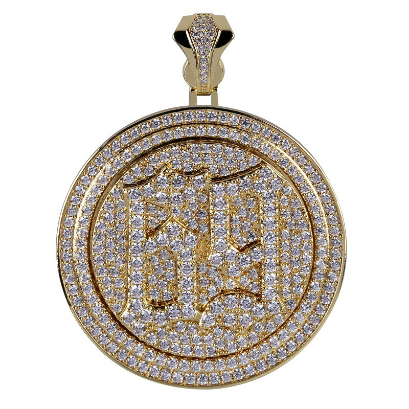 Hip Hop Mode 69 Ronde Label Hanger Sieraden Ketting_voghion.com