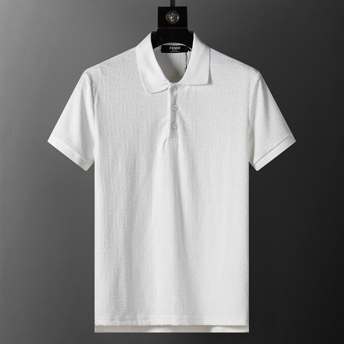 Cross-border versión correcta 26 nuevo polo para hombres color sólido negocios Jacquard casual con solapa de punto manga corta 1