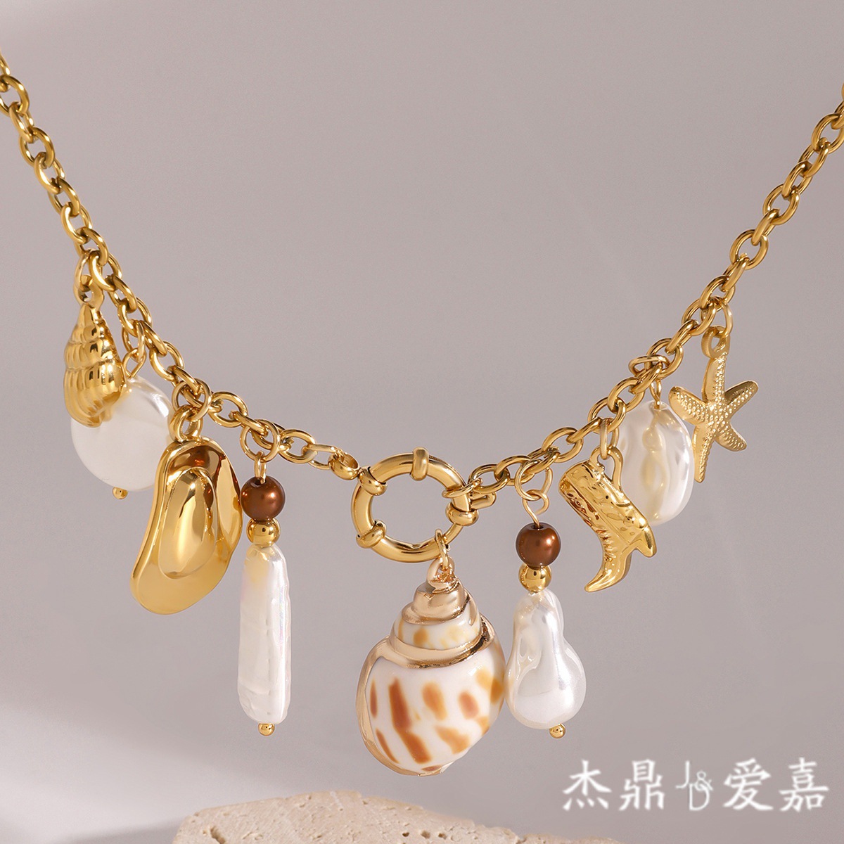 Pendant stainless steel pearl