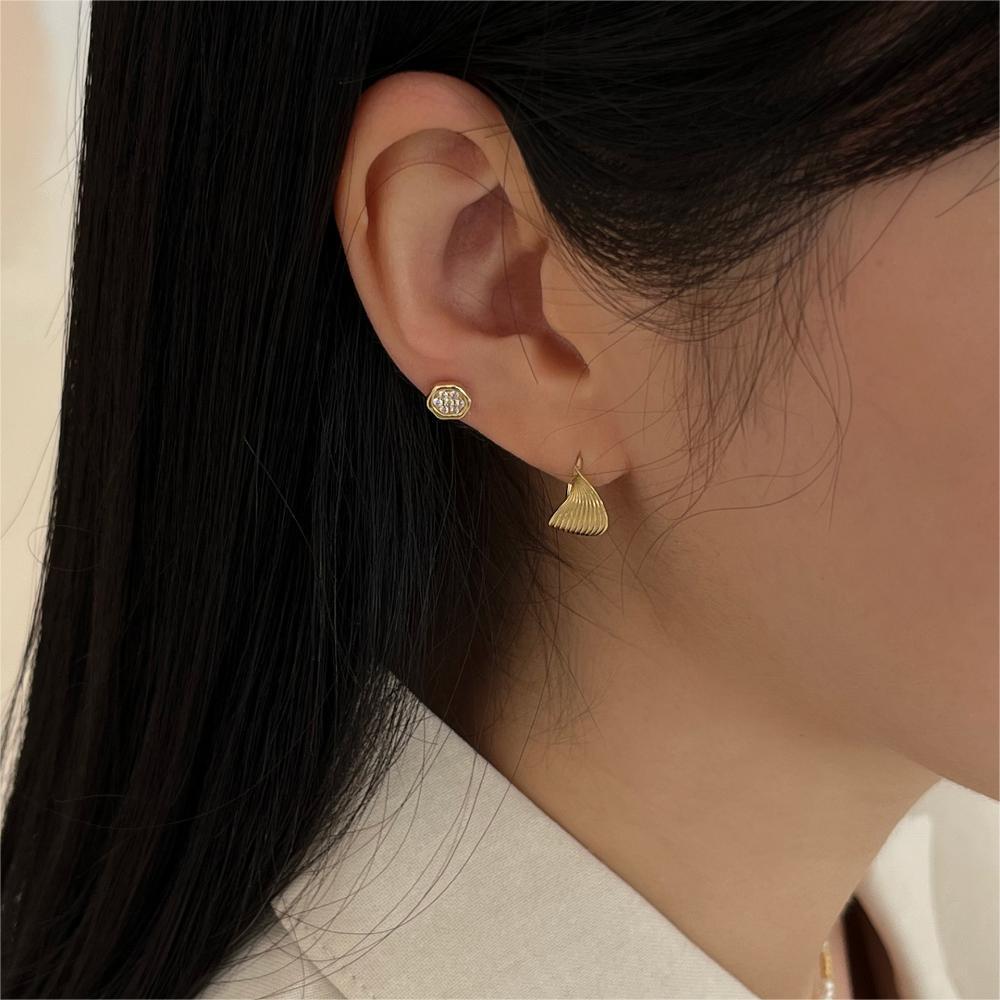 Solid Color Pattern 1 Pair 925 Sterling Silver Solid Color Hoop Earrings