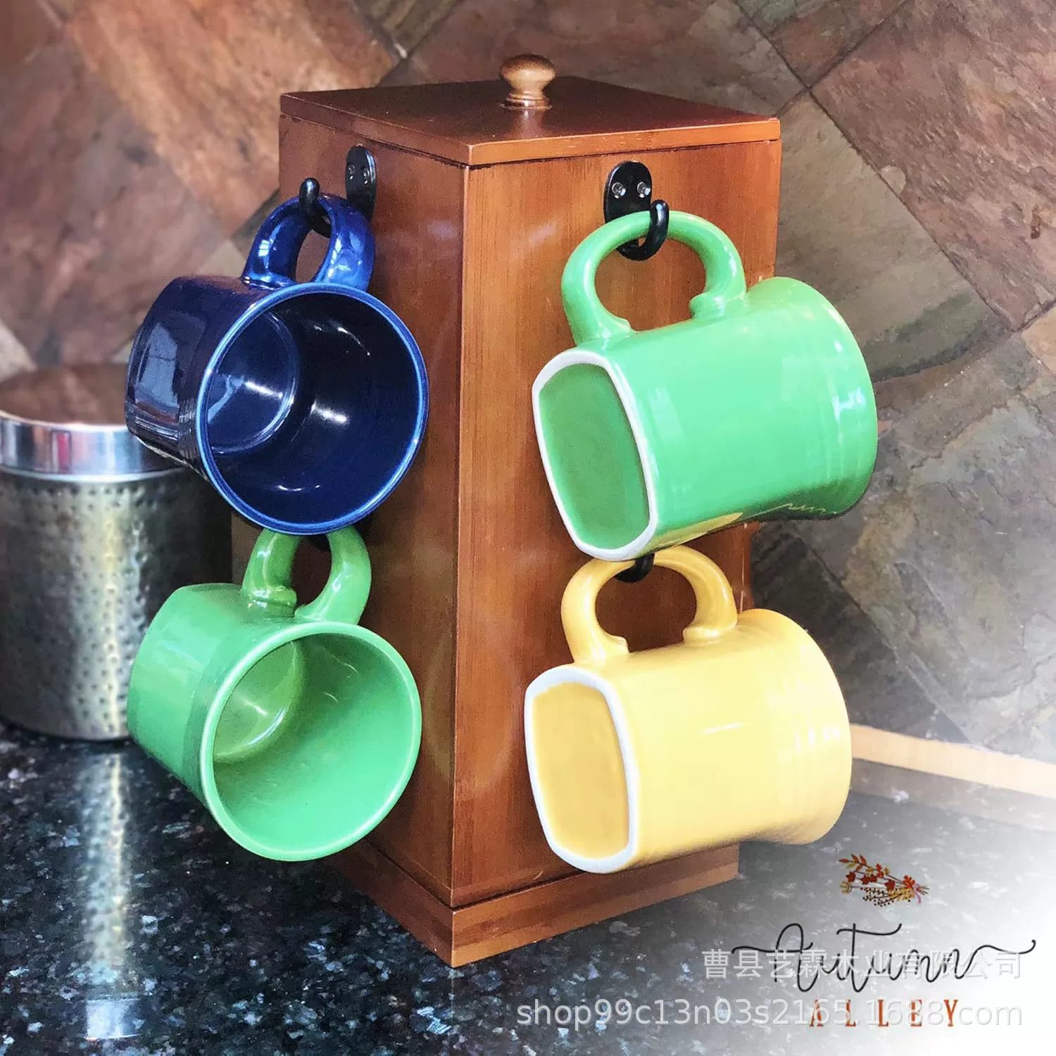 Бамбуковый вращающийся держатель для чашек, ящик для хранения капсул для кофе, вращающаяся стойка для кружек, держатель для кофейных капсул, сахара, чайных пакетиков