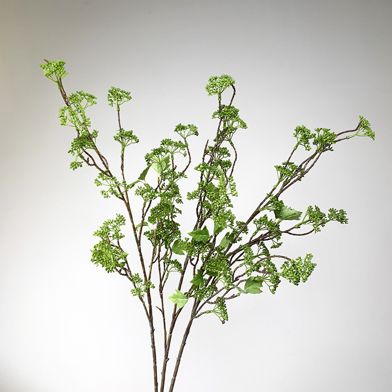 仿真綠植尤加利果單枝綠果小米果仿真花假花軟裝造景插花批發