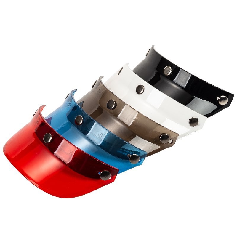 Retro Helmet Brim Visor 3/4 Helmet Brim Motorcycle Half Helmet with Three Buckles Universal Short Brim Sunshade