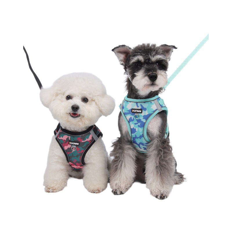 Camouflage Pet Reflective Breathable Dog Leash Walking Cat Puppy Chest Harness Bichon_voghion.com