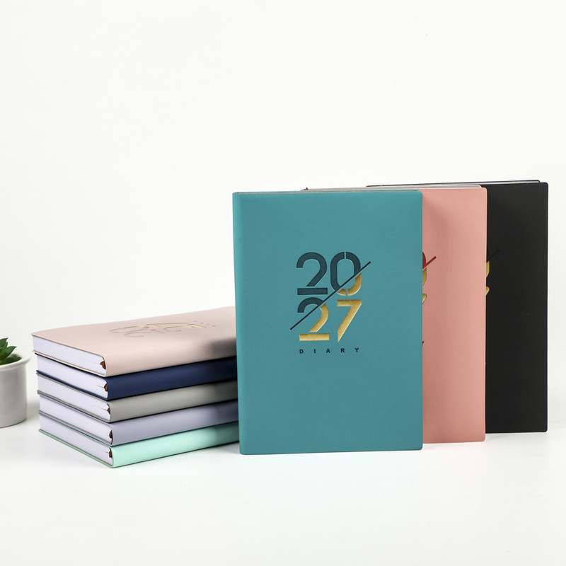 2027 Full English Notebook Daily Planner 365 Days Spanish Calendar Soft Cover in Stock