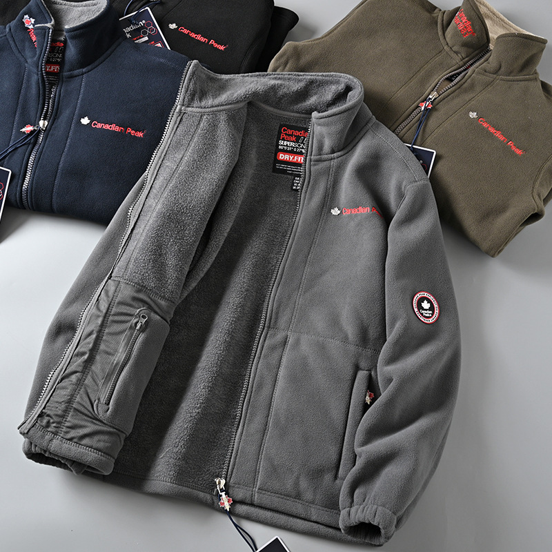 All-Weather Extreme Cold Scientific Exploration Equipment Snow Mountain Outdoor 600g Fleece Jacket Export Large Size Thickeneded Fleece Jacket for Men