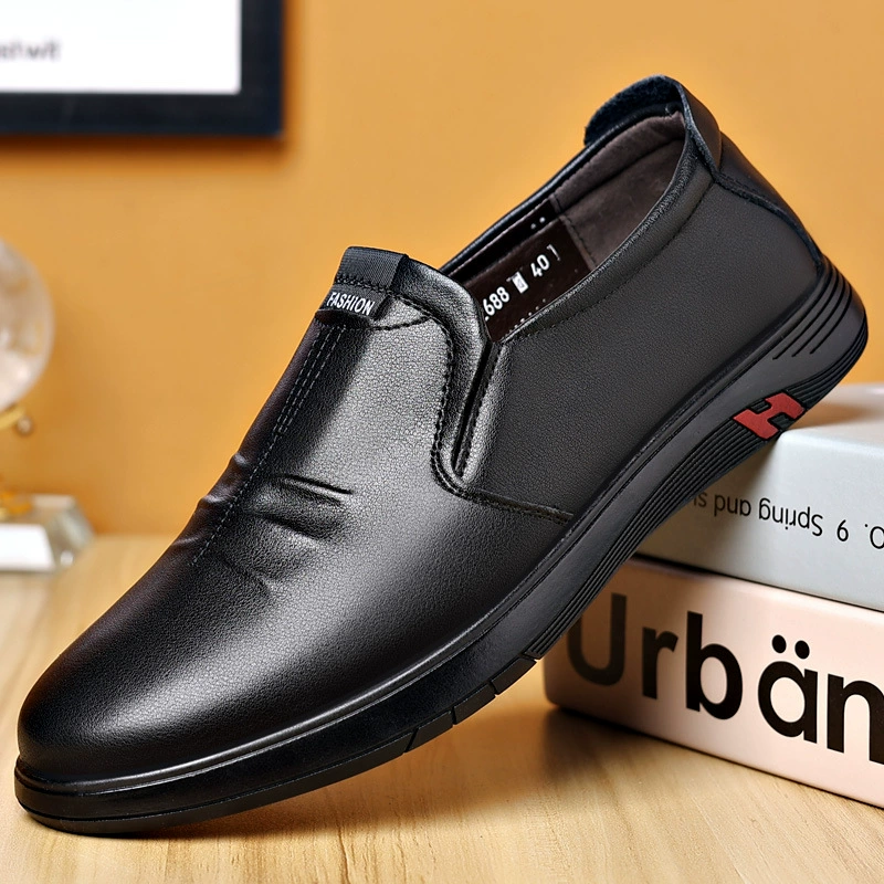 Мужская обувь из мягкой воловьей кожи, мужская повседневная мужская обувь из натуральной кожи, обувь без шнуровки, удобная обувь для папы с мягким рукавом на подошве
