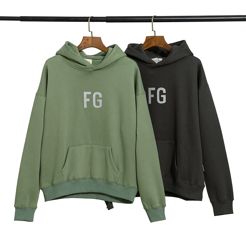 Трансграничный модный бренд FOG двойная линия ESSENTIALS Letter FG светоотражающий свитер с капюшоном, мужская и женская куртка