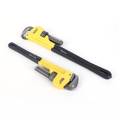 Heavy-duty pipe wrench, weighted pipe wrench, two-color handle, multi-function water pipe wrench, 45 steel heavy-duty pipe wrench, round pipe wrench