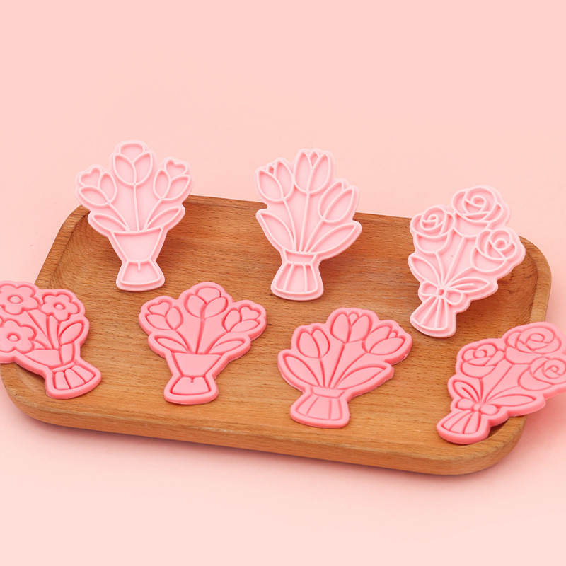 Serie de flores molde de galleta serie de flores molde de galleta de dibujos animados flor de arcilla de bricolaje galleta impresa de anime