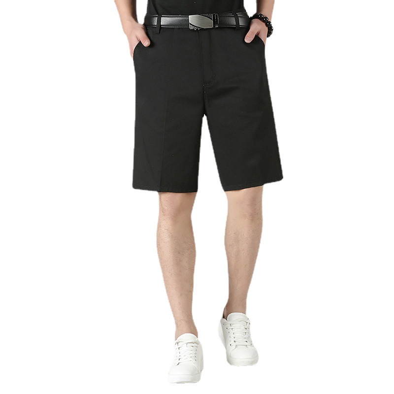 Venta al por mayor pantalones de algodón de verano de los hombres de mediana edad y ancianos delgados pantalones de traje casual Pantalones rectos sueltos pantalones medios más pantalones cortos de tamaño hombres