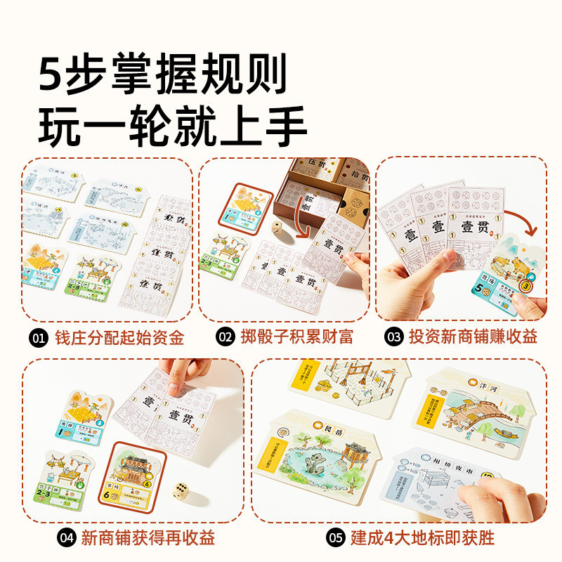 mideer弥鹿汴京梦华录-骰子街儿童桌游玩具棋亲子玩具礼物过家家|undefined