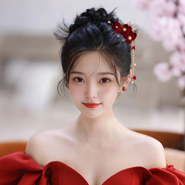 Red velvet Chinese hairpin