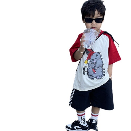 Mengkesu boys short-sleeved T-shirt summer clothes summer new boys summer children's clothing children's handsome tops summer