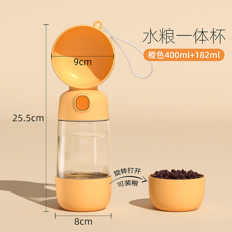 Perro salida taza de agua hervidor de agua portátil taza de beber fuente perro paseando dispensador de agua comida taza suministros para mascotas