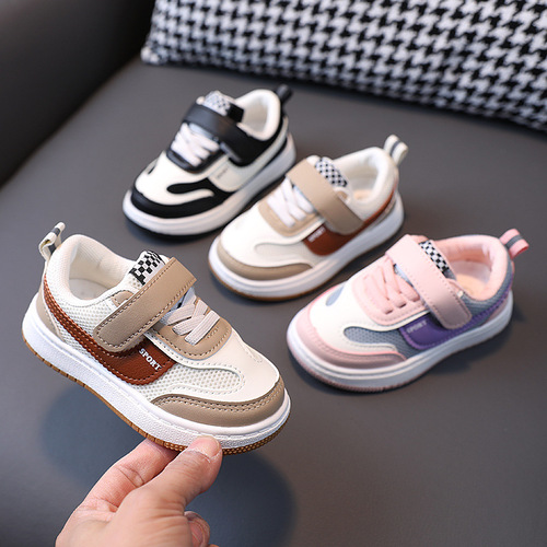 Children's sports shoes, spring and autumn boys' sneakers, girls' soft-soled breathable soft-soled mesh shoes, infant sneakers 1-6 years old