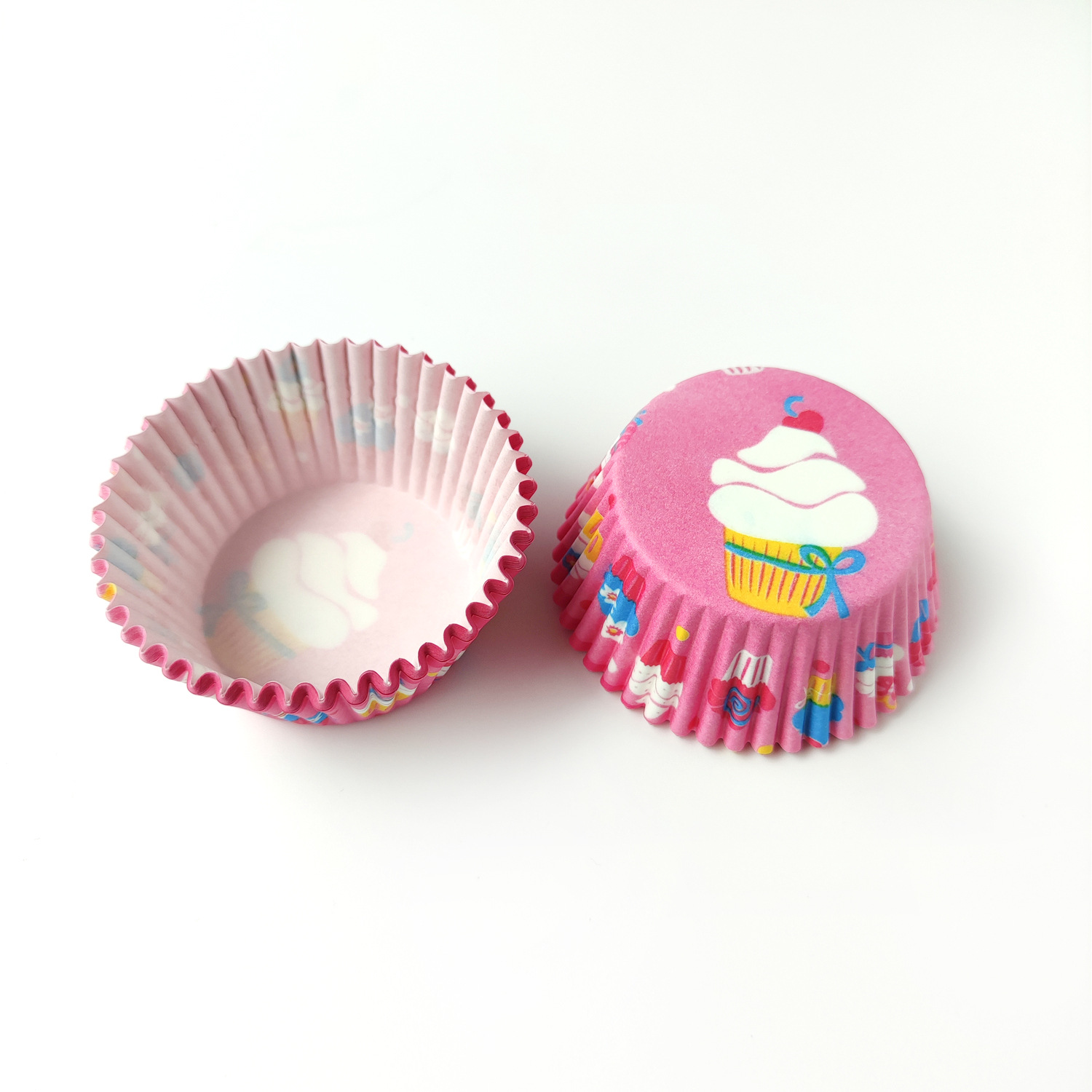 100 pcs / caja Xue Mei Niang soporte de papel para pastel medio soporte de papel para hornear tazas de papel muffin relleno soporte de papel a prueba de aceite