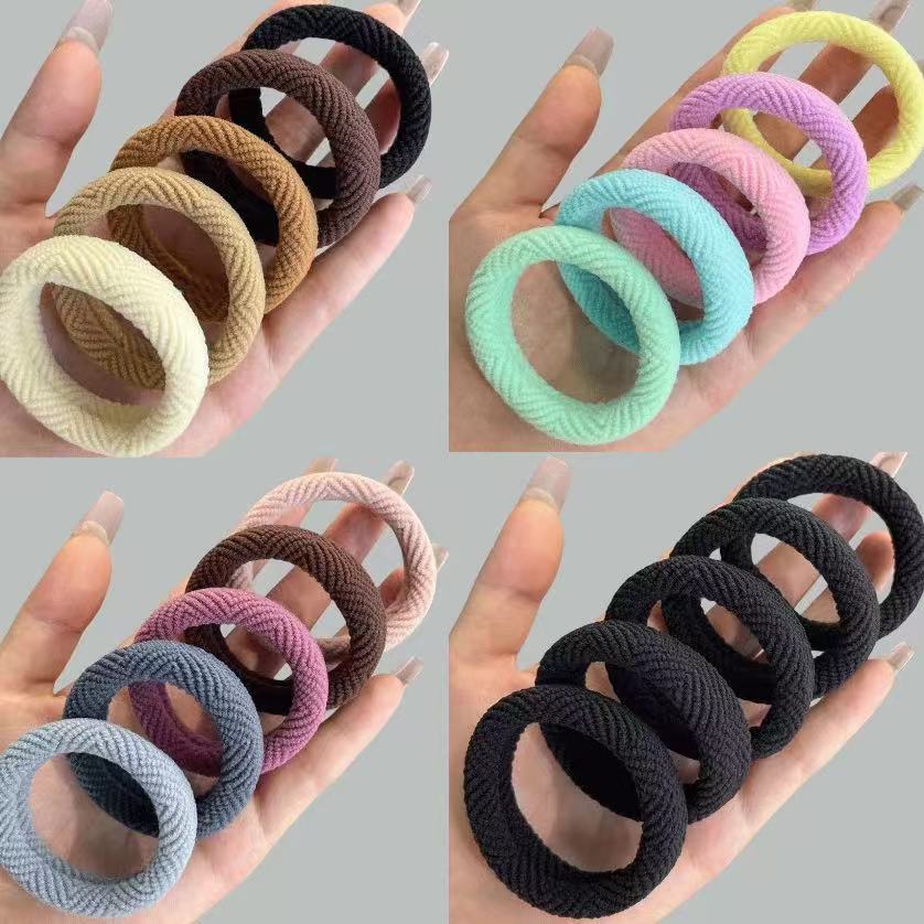 간단한 높은 탄성 원활한 헤드 로프 두꺼운 고무 밴드 여성의 넥타이 내구성 높은 PONYTAIE 헤어 링 헤드웨어 헤어 로프 가죽 커버