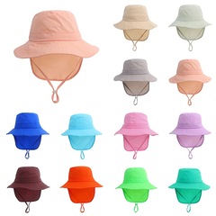 Cross-border Western and European children's sunshade fisherman hat solid color quick-drying sun hat outdoor unisex children's cape hat beach