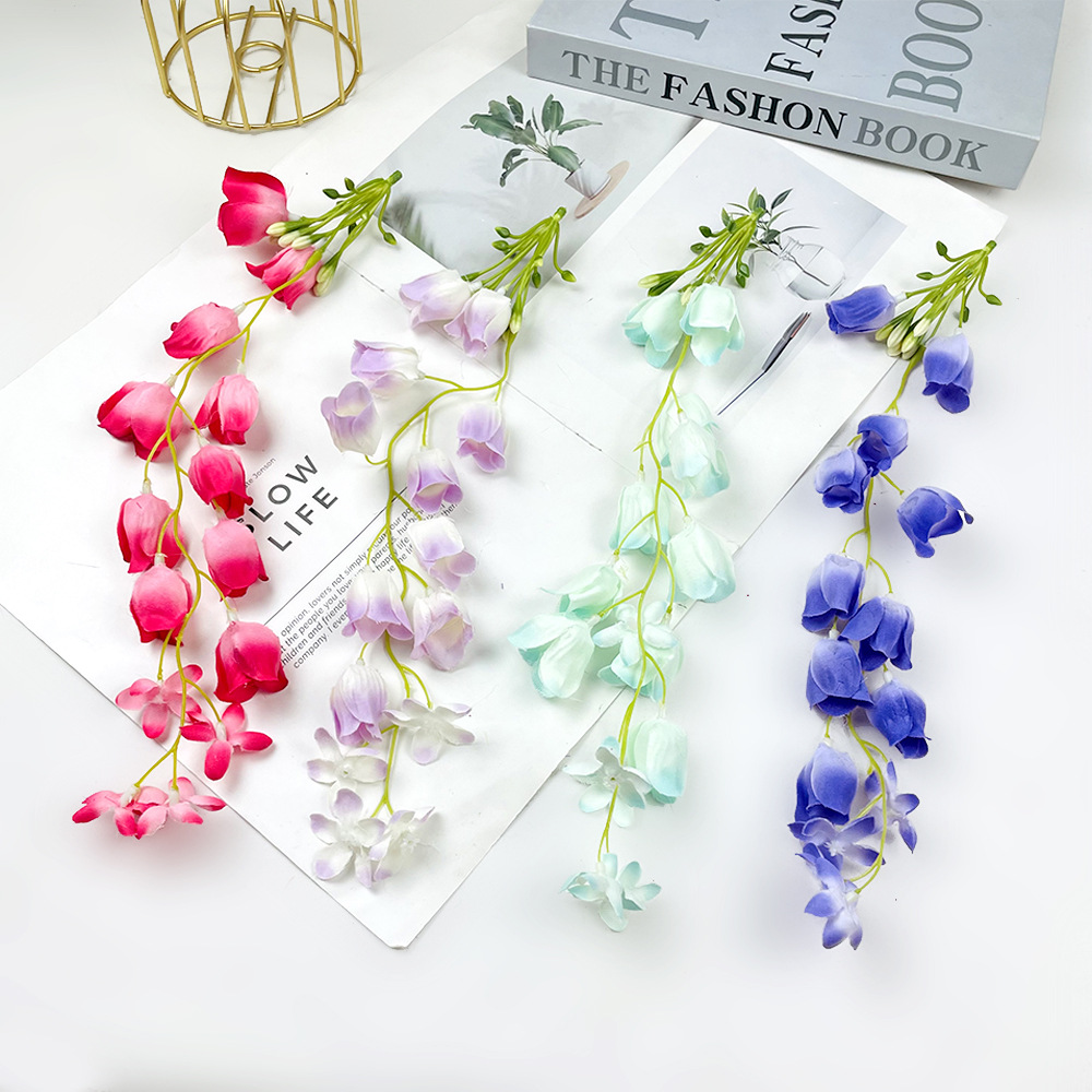 Simulated Fishing Bell Flower String DIY Bridal Headdress Hairpin Flower Material Package to Make Home Floral Scenery Small Ornaments