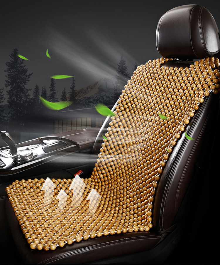 Wooden Bead Cooling Mat, Summer Car Seat Cushion, Single Seat, Main Driver's Seat Cushion, Breathable Summer Car Mat, Universal for Large Trucks