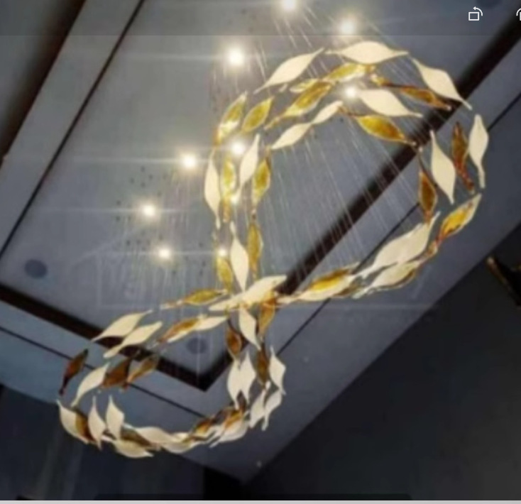 Lámpara de hotel a gran escala, araña de cristal personalizada, lámpara de cristal artesanal, lámpara de cristal en forma de pez, lámpara de Zhongshan, araña grande