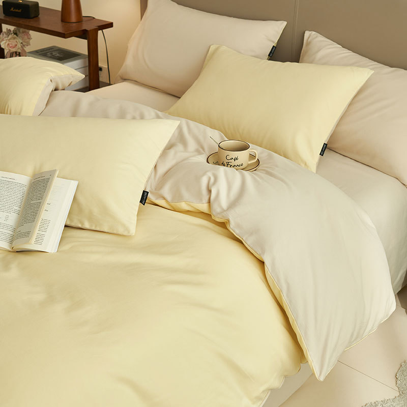 A clase de algodón ligero de lujo cama de cuatro piezas set2025 nuevo algodón colcha cubierta sábanas de cama de tres piezas set estudiantes