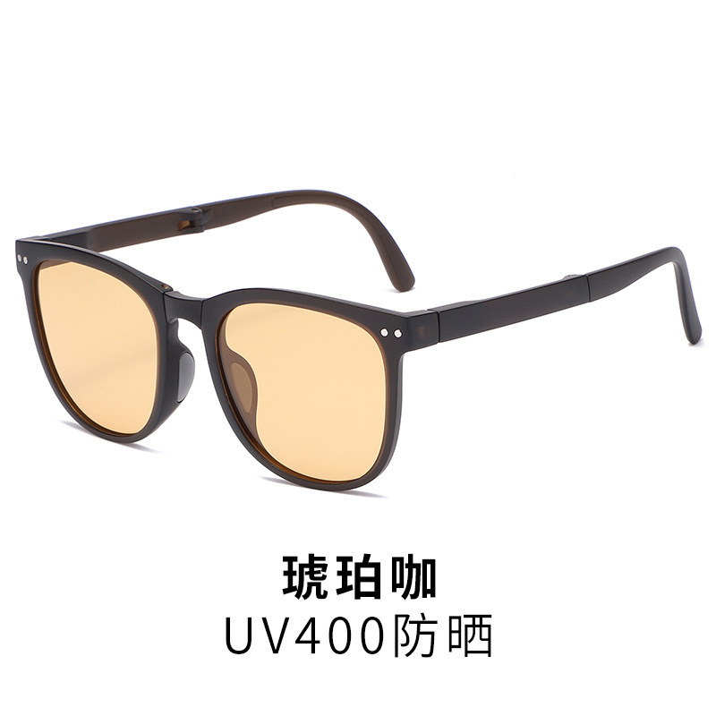 女性用折りたたみサングラス、紫外線防止偏光サングラス、卸売、インターネットセレブと同じスタイル、高級感、小顔効果のある大きめフレームメガネ|undefined