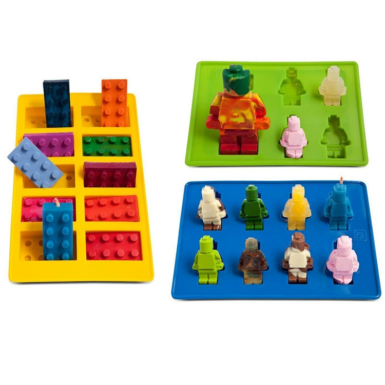 Lego, silicone constructor, robot, square ice cubes, minifigures, fondant, wholesale