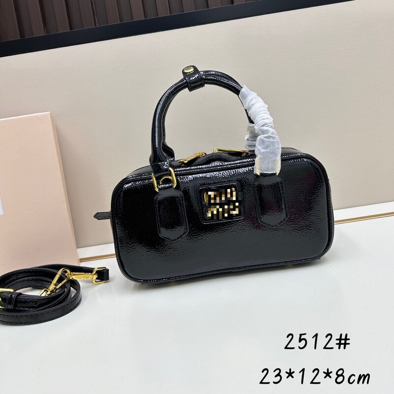 New Miu Bowling Bag Women's 2025 Fashionable Autumn and Winter High-Quality Cross-Body Satchel Boston Pillow Bag