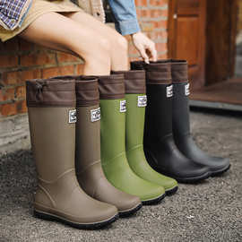 跨境成人情侣男女长筒野鸟协会可折叠雨靴防水防滑雨鞋外贸水鞋