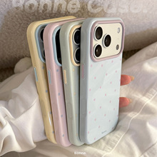 ins风撞色波点苹果17手机壳iphone16pro防摔15马卡龙14软套13适用