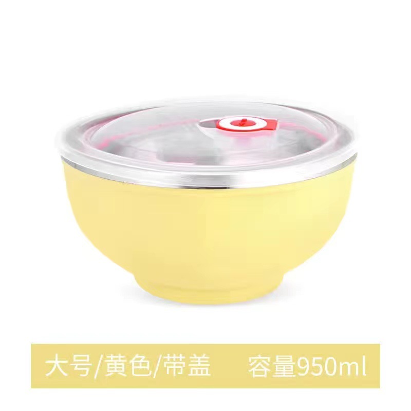 304 tazón de arroz de acero inoxidable de gran capacidad tazón de arroz kindergarten fábrica de aislamiento térmico tazón resistente a la caída de alto valor de color Estilo nórdico tazón