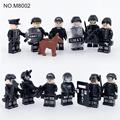 兼容乐高小颗粒人仔军事反恐特警警察M8002人偶装备拼装积木玩具