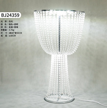 铁艺电镀银色路引灯花器酒店餐桌婚礼现场花艺布置八角珠花架摆件