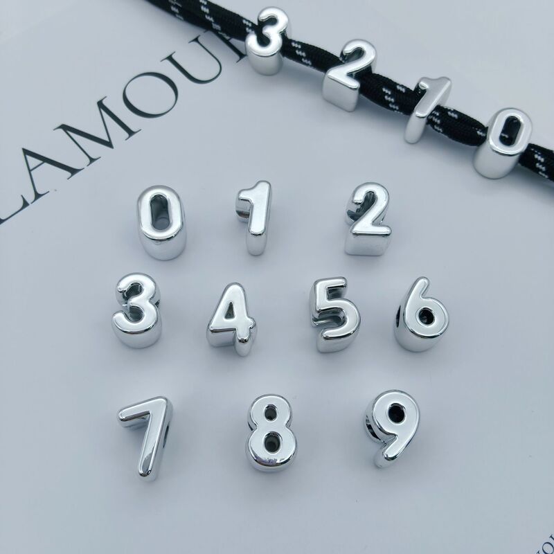 Letter Beads, Number Beads, Silver Acrylic Loose Beads, DIY Accessories, Jewelry, Bag Charms, Phone Chain, Hanging Ornaments Materials