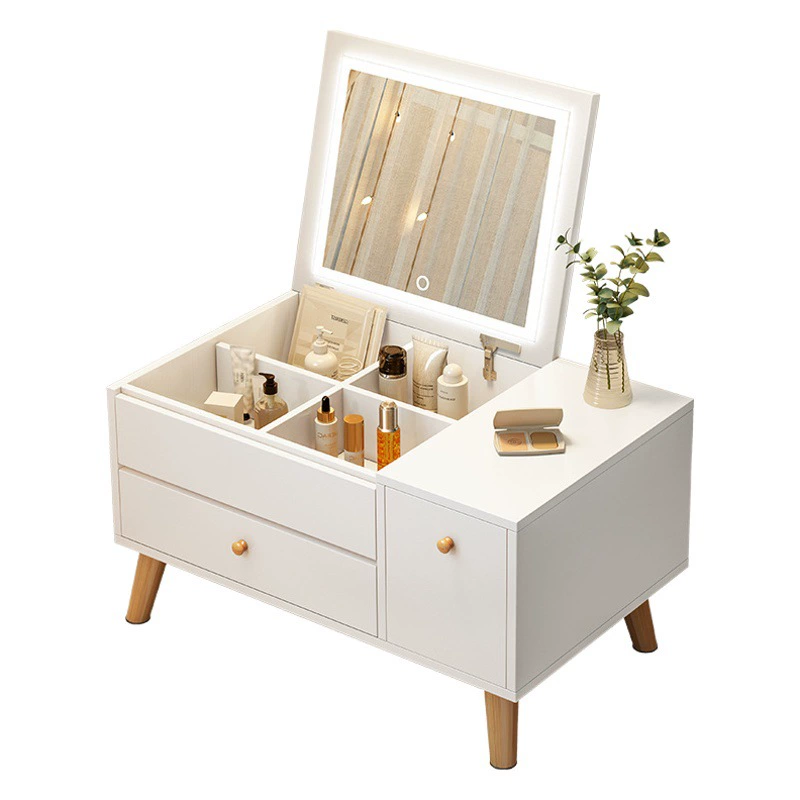 Туалетный столик с эркерным окном Шкаф для хранения Встроенная спальня Маленькая квартира Макияж Стол Современный простой интернет Популярный стиль Макияж Стол
