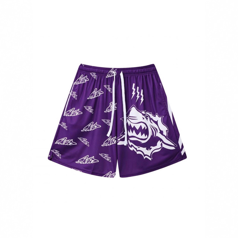 American Shark Head Men's Sports Shorts Outdoor Fitness Running Basketball Training Sports Breathable Quick-Drying Beach Pants
