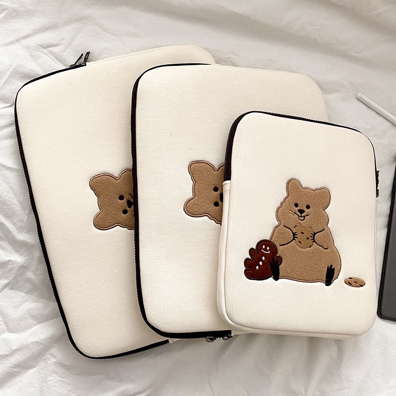 Korean-Style Ins Niche Anime Cartoon Koala Embroidered iPad Tablet Case Anti-Drop Protective Cover Bag