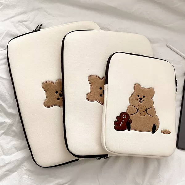 Korean-Style Ins Niche Anime Cartoon Koala Embroidered iPad Tablet Case Anti-Drop Protective Cover Bag