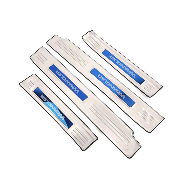 Suitable for 18 Jeep Wrangler JL stainless steel threshold strip modified welcome pedal decorative protection strip accessories