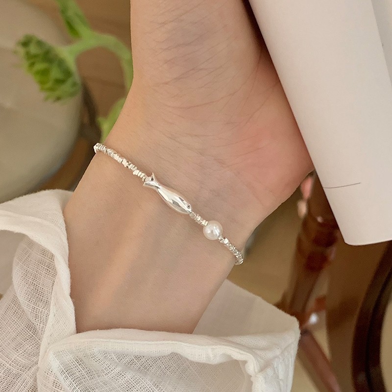 Heilin Has Fish Every Year, Broken Silver Bracelet, Elegant and Versatile Pearl Bracelet, Women's High-End Accessories, Exquisite